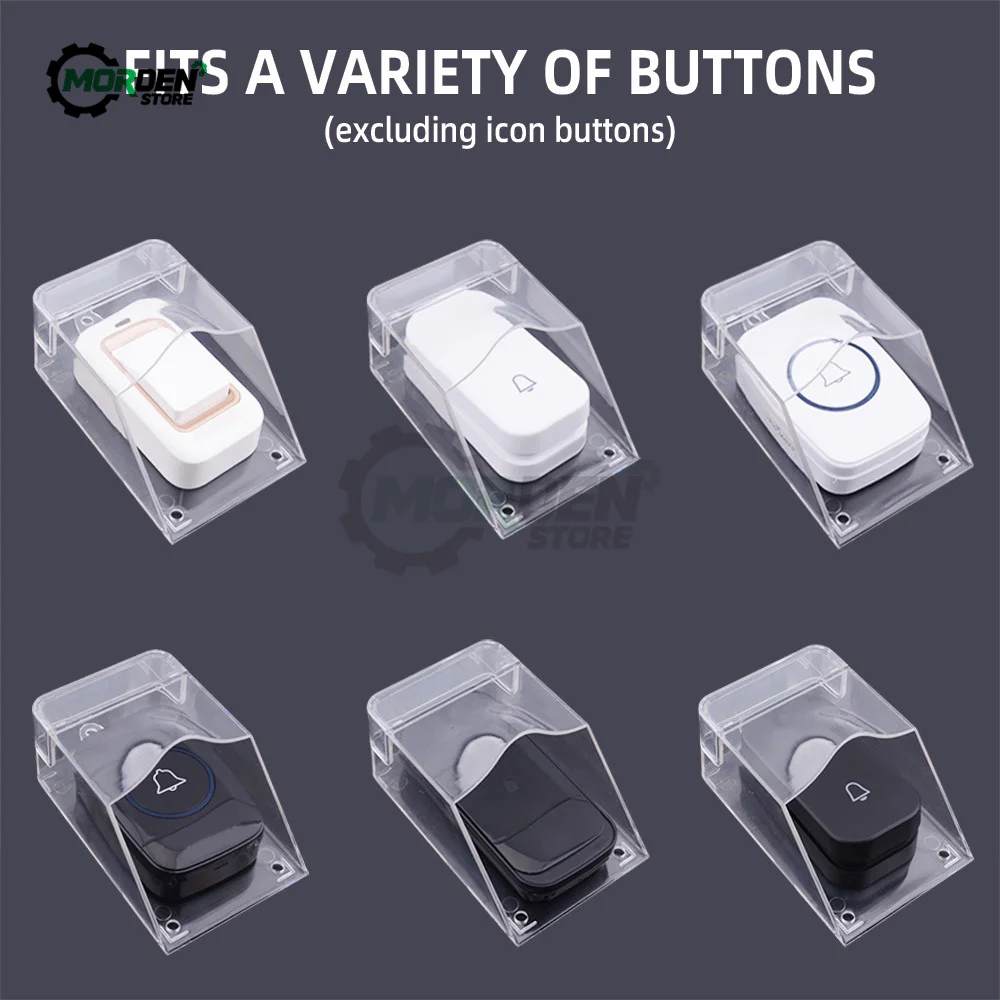 Outdoor Waterproof Cover For Wireless Doorbell Ring Tough Smart Chime Button Double-Sided Tape Transmitter Protection Cover