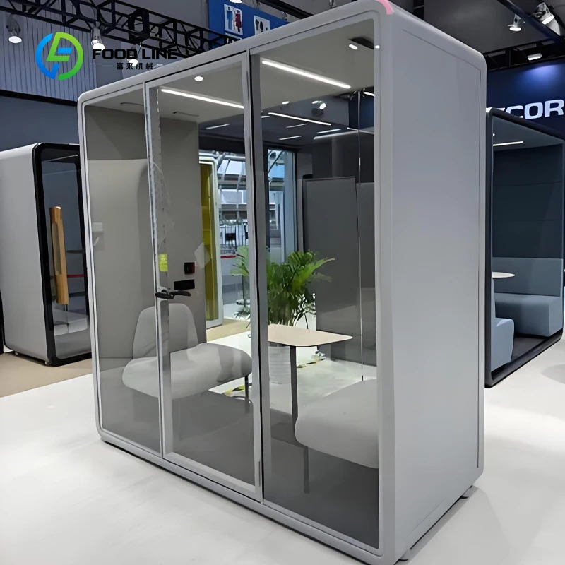 FOODLINE Customized Modular Meeting Room Soundproof Eco-Friendly Office Work Space Soundproof Booth for Indoor Library Airport