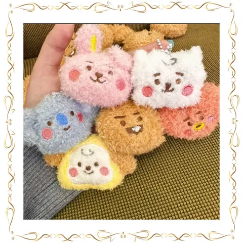 BT21 Exquisite Soft Doll Pendant Cute Keychain Backpack Schoolbag Pendant Holiday gifts