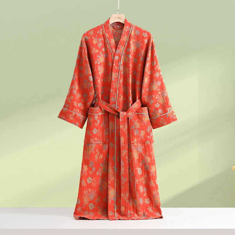 100% Cotton Women Bathrobe Honeycomb Waffle Dressing Gown Ladies Kimono Unisex Absorb Water Bath Robe Male Solid Hotel Robes