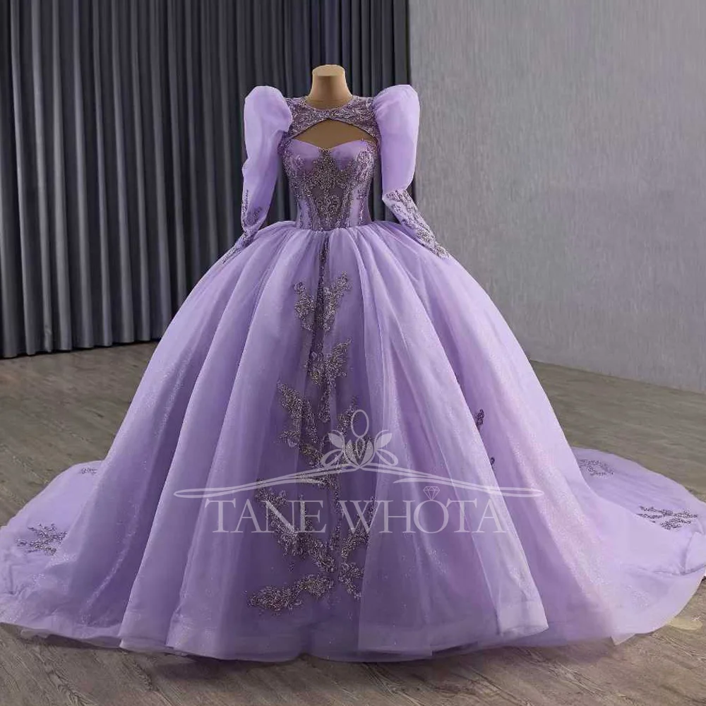 

Милое фиолетовое платье Quinceanera со шнуровкой сзади и вышивкой блестками, женское платье для особых случаев по индивидуальному заказу