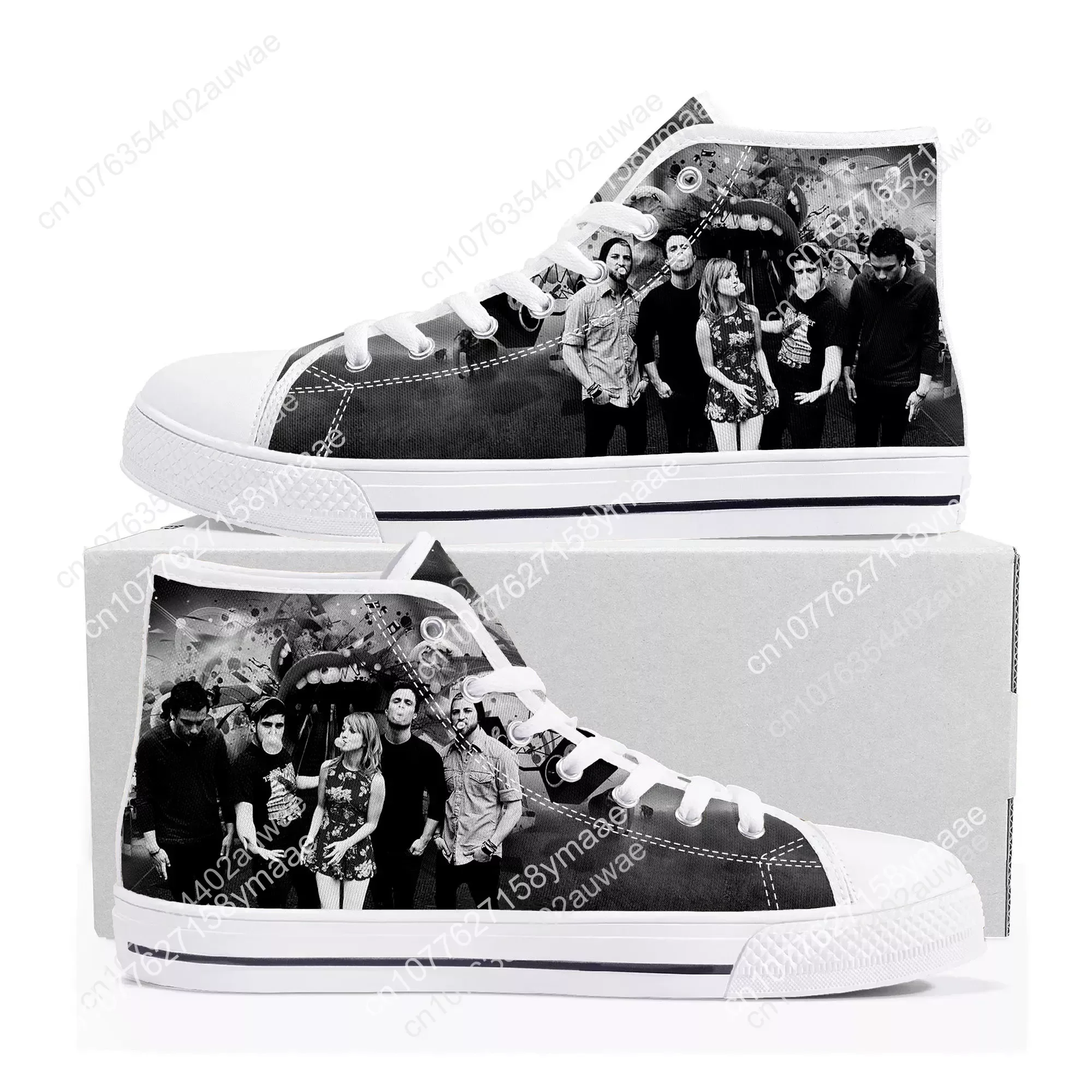 Paramore Rock Band Pop High Top High Quality Sneakers Men Women Teenager Canvas Sneaker Casual Couple Shoes Custom Shoe White
