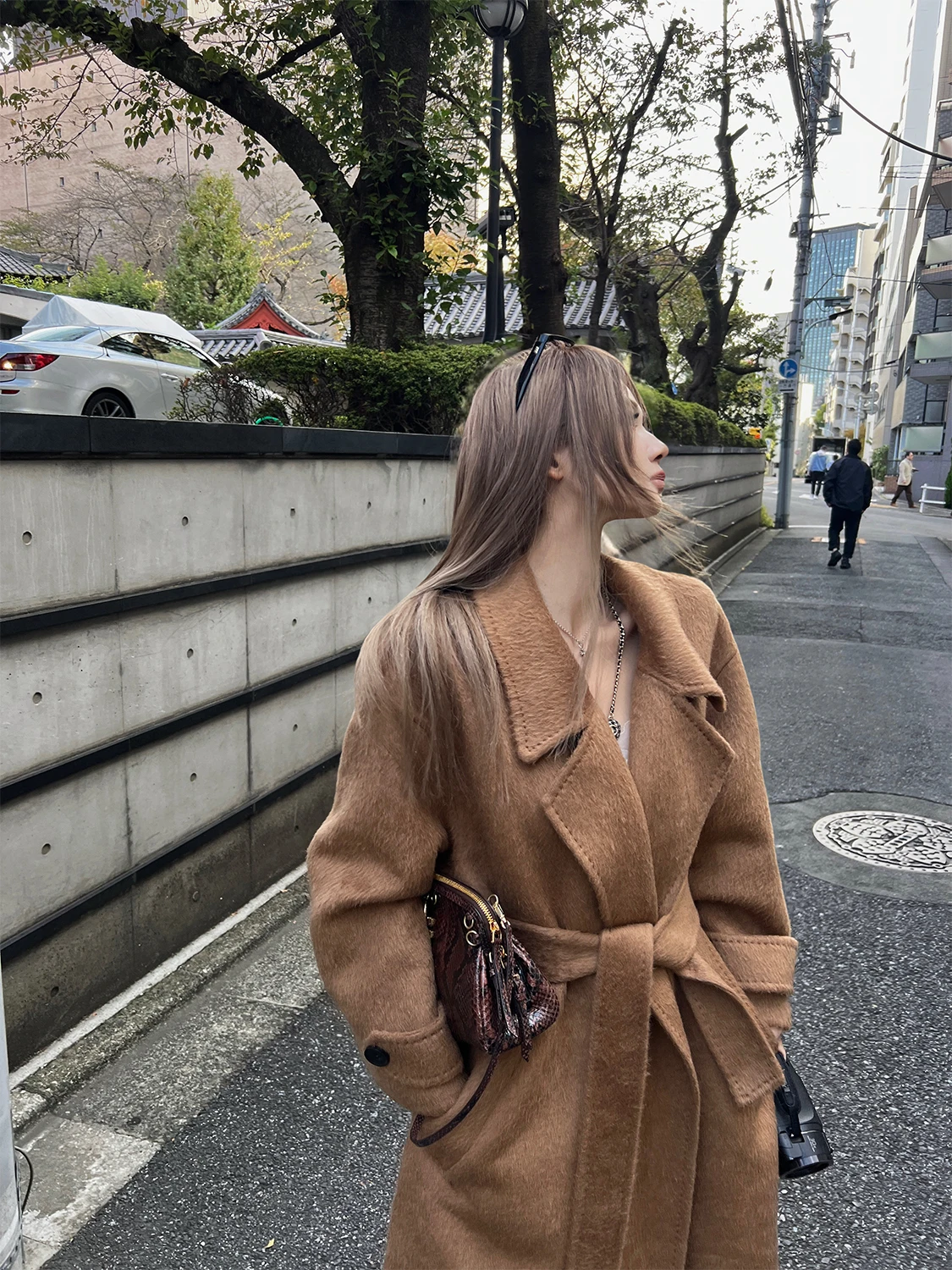 

Шерстяное пальто Xinlei Lin класса люкс, двустороннее, с воротником-стойкой, из шерсти альпаки, корейский стиль, свободный крой, толстое, зимнее, верхняя одежда