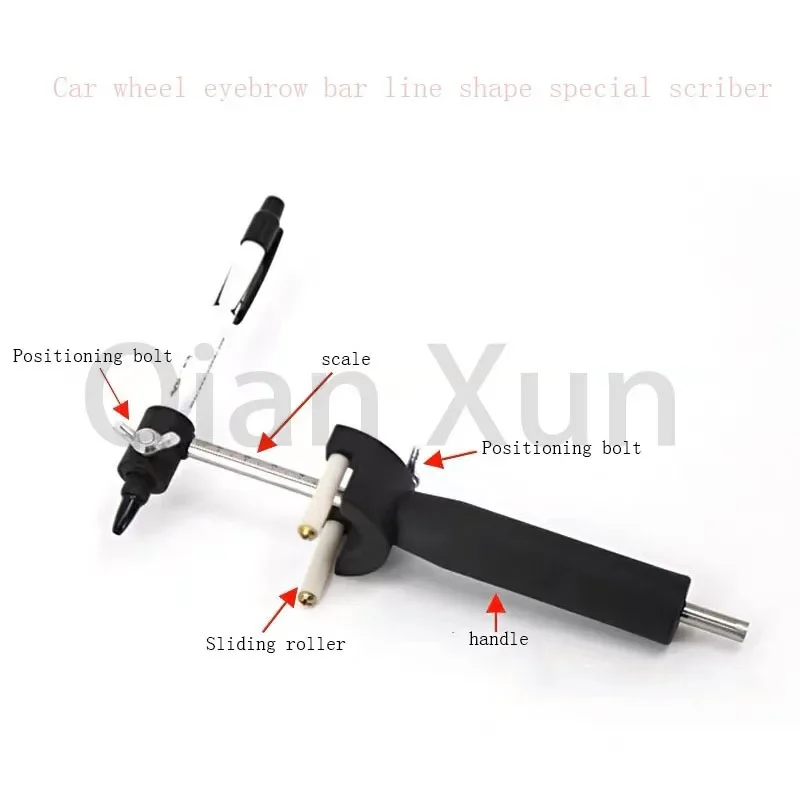 1 PCS Parallel automatic wheel Eyebrow Marking Indentation tool comes with scale sheet metal repair kit