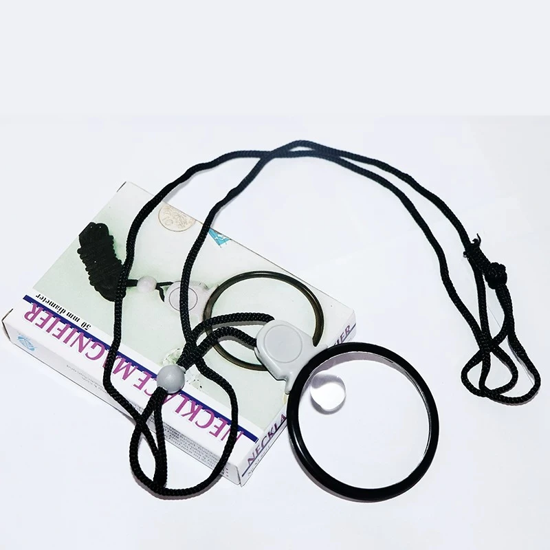 1PCS 5x/10x Handheld Magnifying Glass with Bifocal Lens and Lanyard Loupe Helping Hands Magnifier