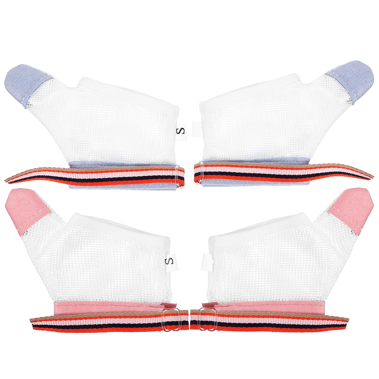 Gants anti-manger pour bébés, 2 paires, jouets pour tout-petits, bouclier de pouce, anti-succion pour enfants, protection des doigts en nylon