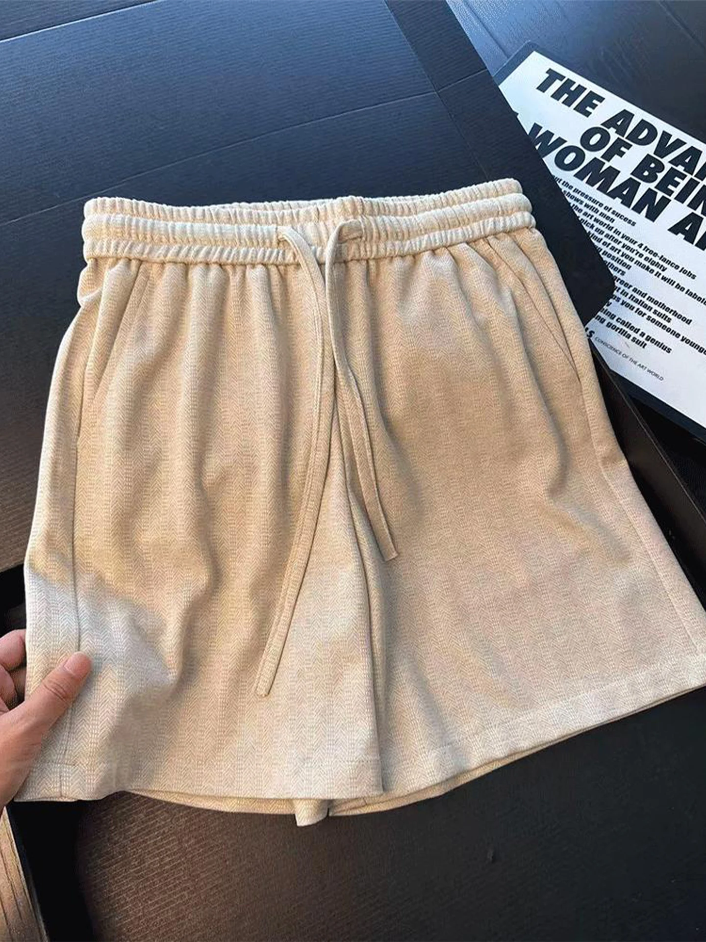 Lazy Summer Men's Knitted Five-Point Shorts Thin High-End Feeling Loose Casual Pants Casual Leisure Five-Point Pants
