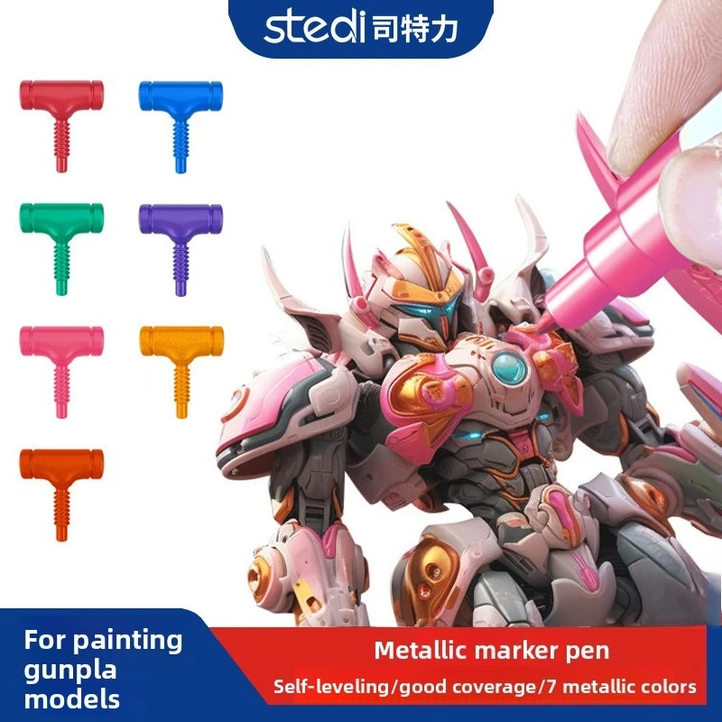 Stedi MS90-96 Colored Metallic Marker Nylon Hard Pen Head Series Suitable for Model Making Coloring DIY