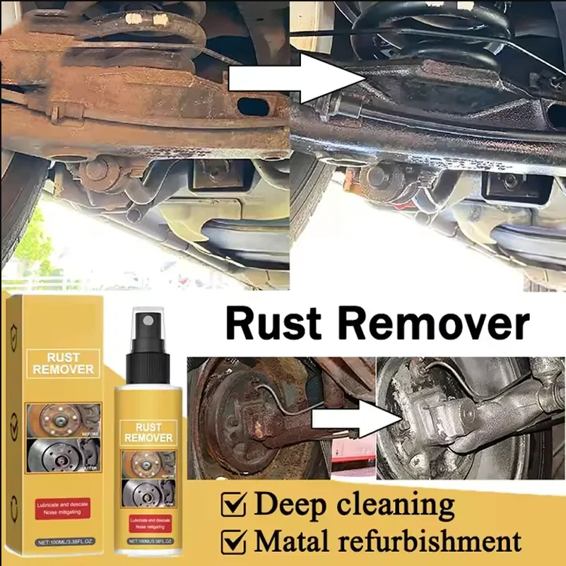 Car Rust Inhibitor Paint Quick Rust Remover Spray Metal Iron Powder Stain Removal Agent For Car Wheel Hub Care Anti-rust