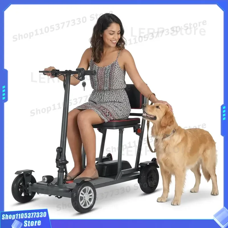 New Folding Electric Mobility Scooter 36V 300W Motor 25KM/H 25KM Range 4 Wheel Double Brake Fast Charging for Outdoor Commute
