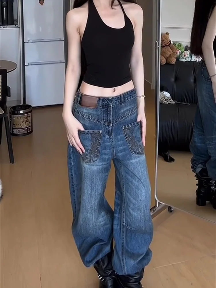 

Streetwear New Fashion Oversized Print Baggy Jeans Y2K Harajuku Hip-hop Vintage Pop Gothic High Waist Wide-leg Pants Trousers