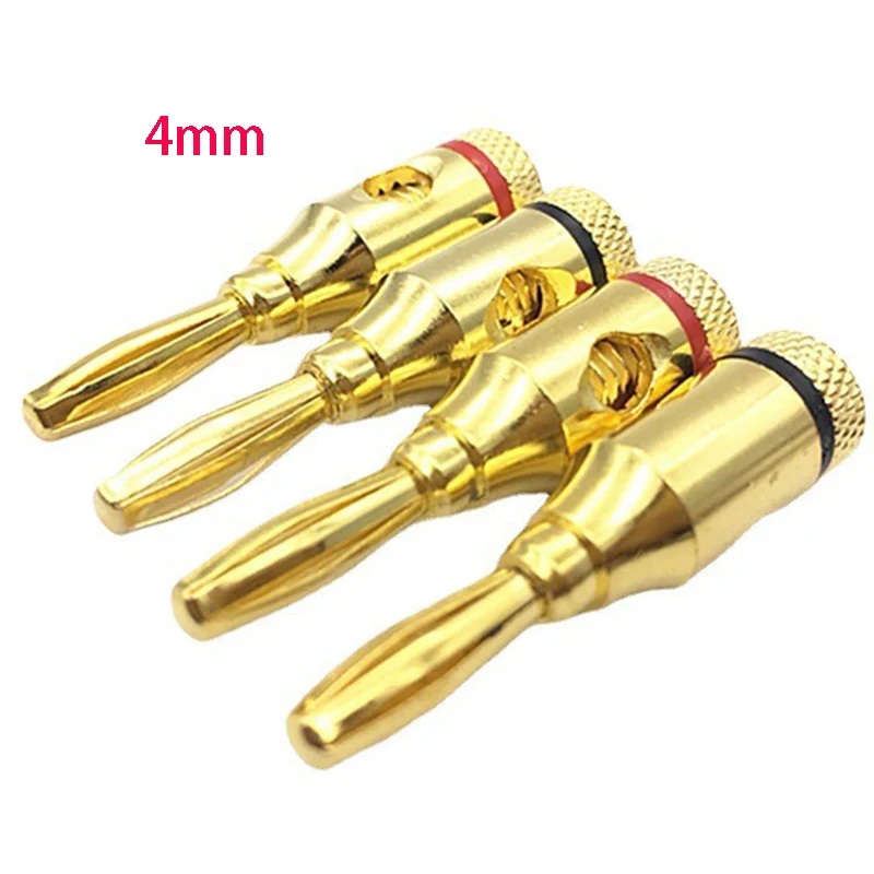 HIFI 4mm Reines Kupfer Vergoldet Bananen Stecker Lautsprecher Binding Post Verstärker F Buchse Terminal Hi-Fi Audio Kabel Zubehör