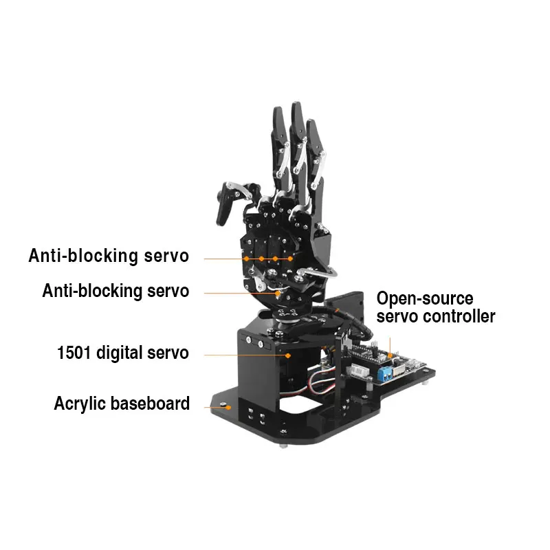 Hiwonder Robotic Hand Bionic Robot Somatosensory Open-source uHand2.0 Arduino/ STM32 Programming