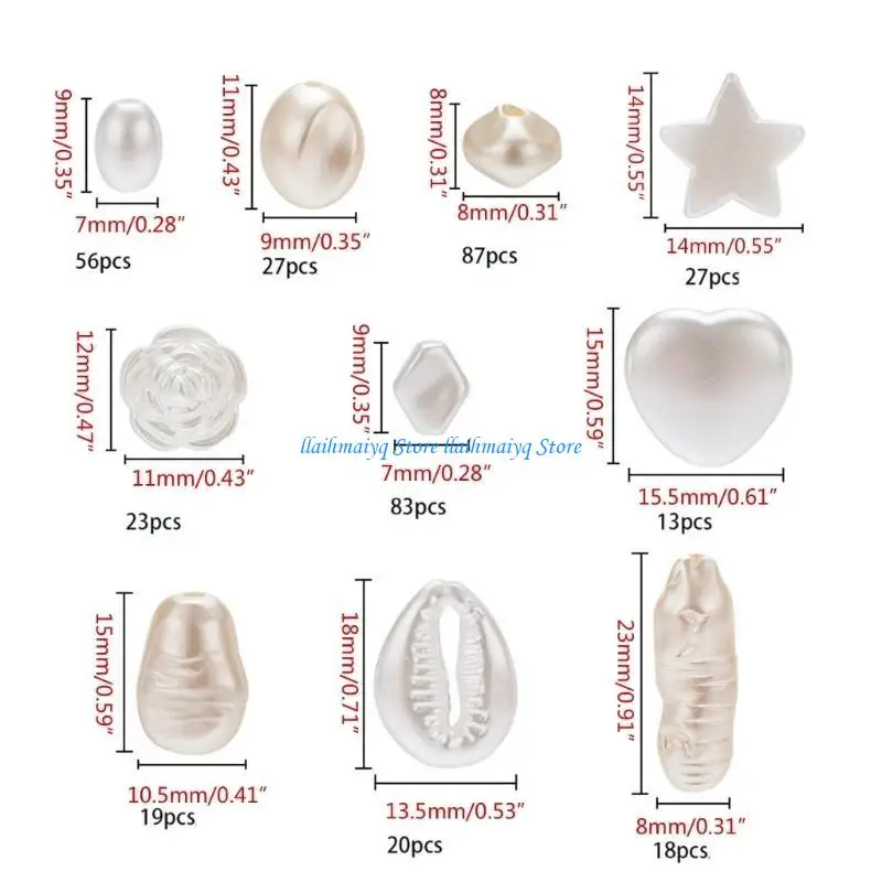 573b لؤلؤة تقليد مع ثقب غير منتظم شكل فو ، حبات فضفاضة مصنوعة يدويا ديي #6