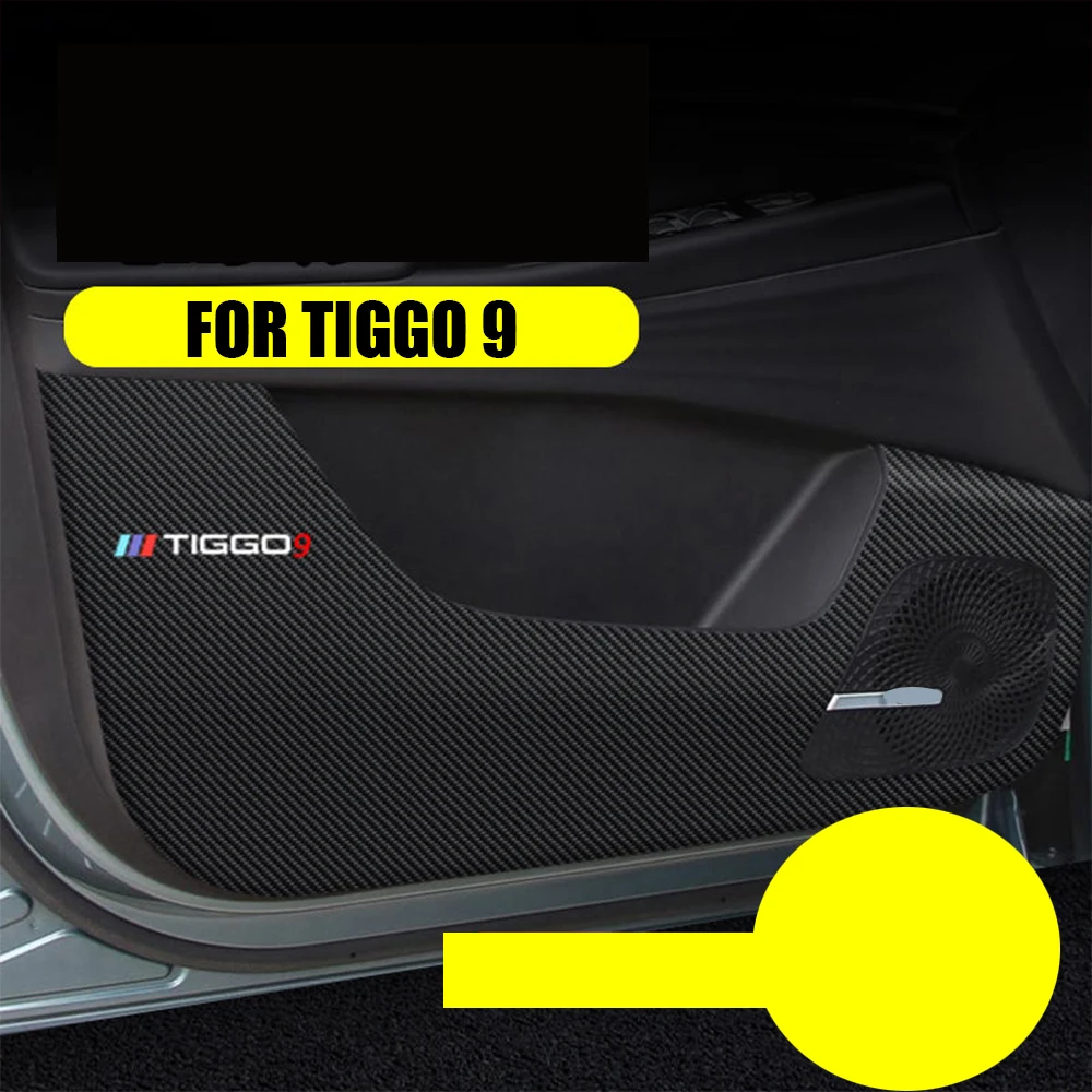 For Chery Tiggo 9 Tiggo9 2024 Accessories Leather CARBON Garnish Car Door Anti-kick Pad Dust-proof Audio Speaker Decor Sticker