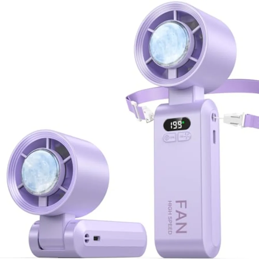 

Handheld Portable Turbo Fan with Ice Cooler Speed -99 5500mAh* Rechargeable Personal Fan [20H Cooling Time] Mini Yet Powerful S