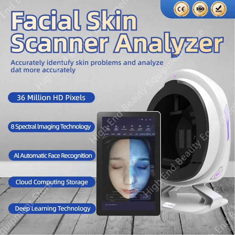 

3D AI Facial Skin Analyzer Detection 8 Spectrum Professional Analysis Skin Problem Diagnosis Beauty Salon Equipment AISIA Q1