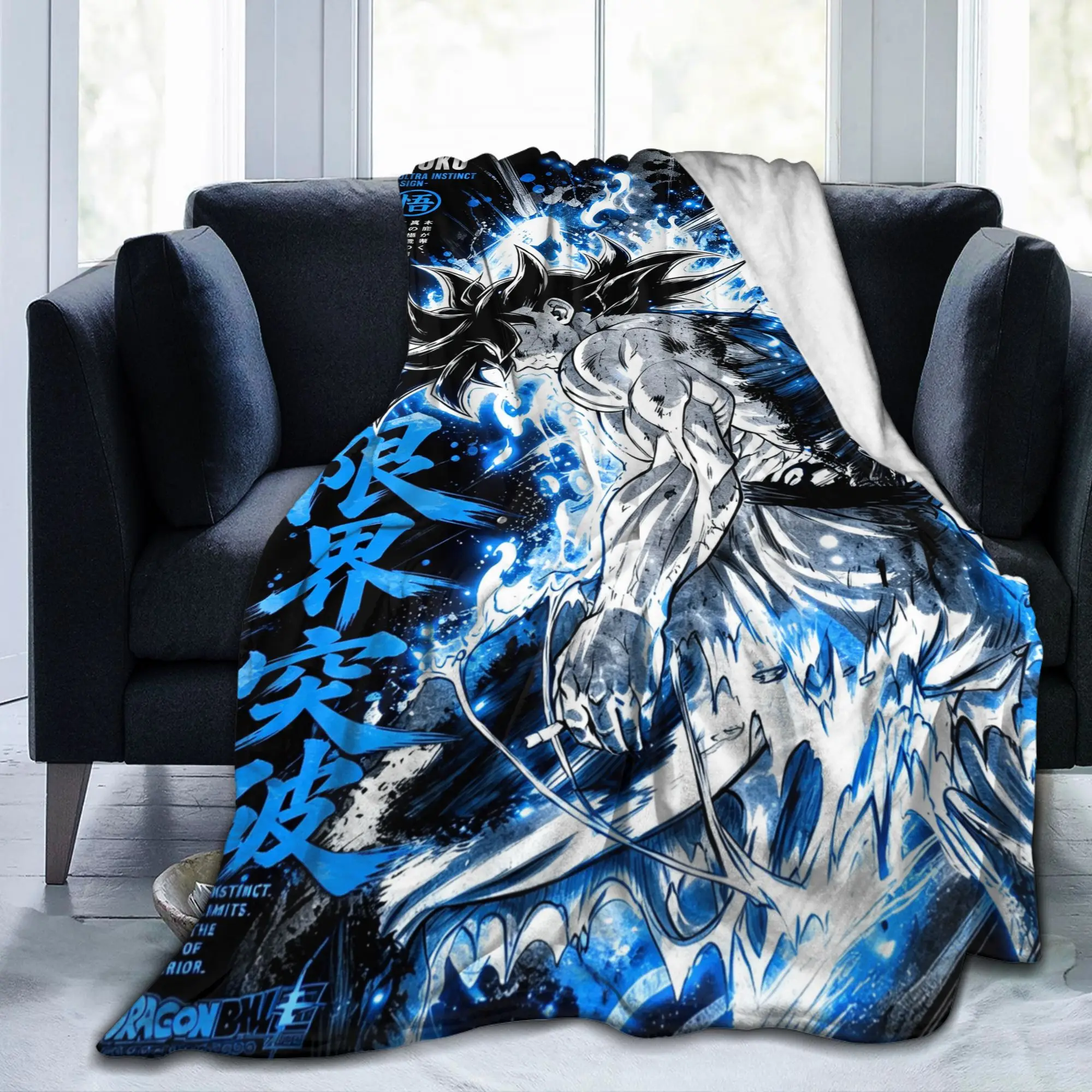 Custom Sofa Fleece D-Dragon B-Ball Z Gokus Throw Blanket Warm Flannel Manga Movie Blankets for Bedroom Travel Couch Quilt