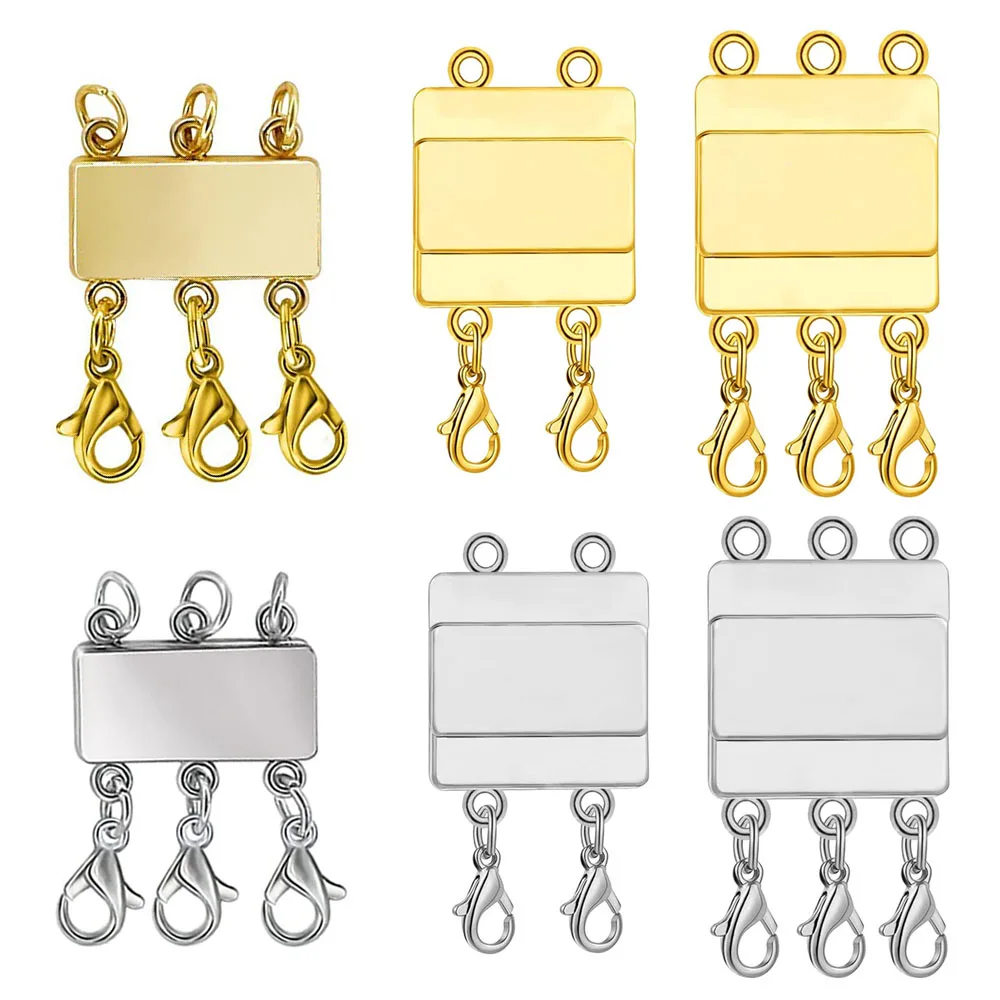 1set Layered Necklace Clasps Magnetic Necklace Separator for Layering Multiple Strands Jewelry Connector Slide Tube Fasteners