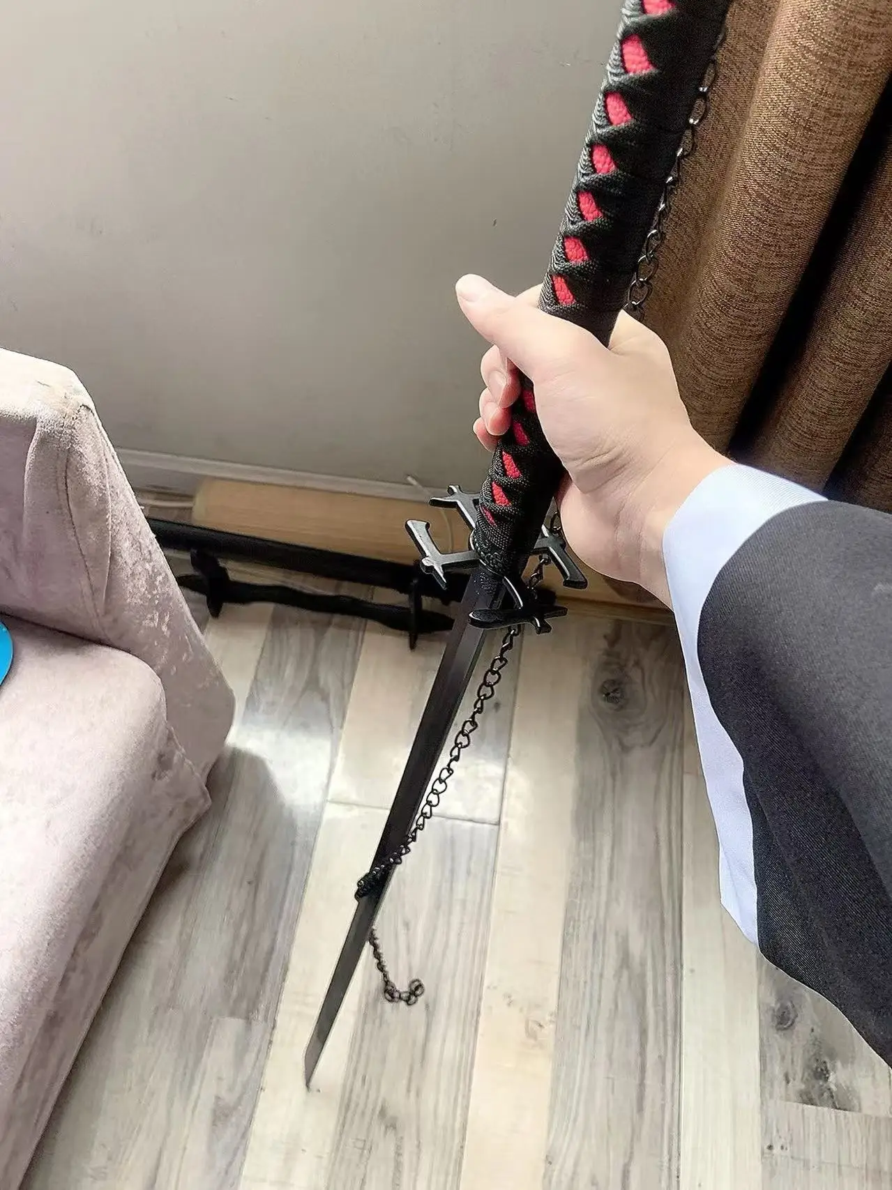 

100 см забавный косплей аниме Bleach Bleach Ichigo Kurosaki Tensa Zangetsu Zanpakuto деревянный меч костюм вечерние аниме шоу