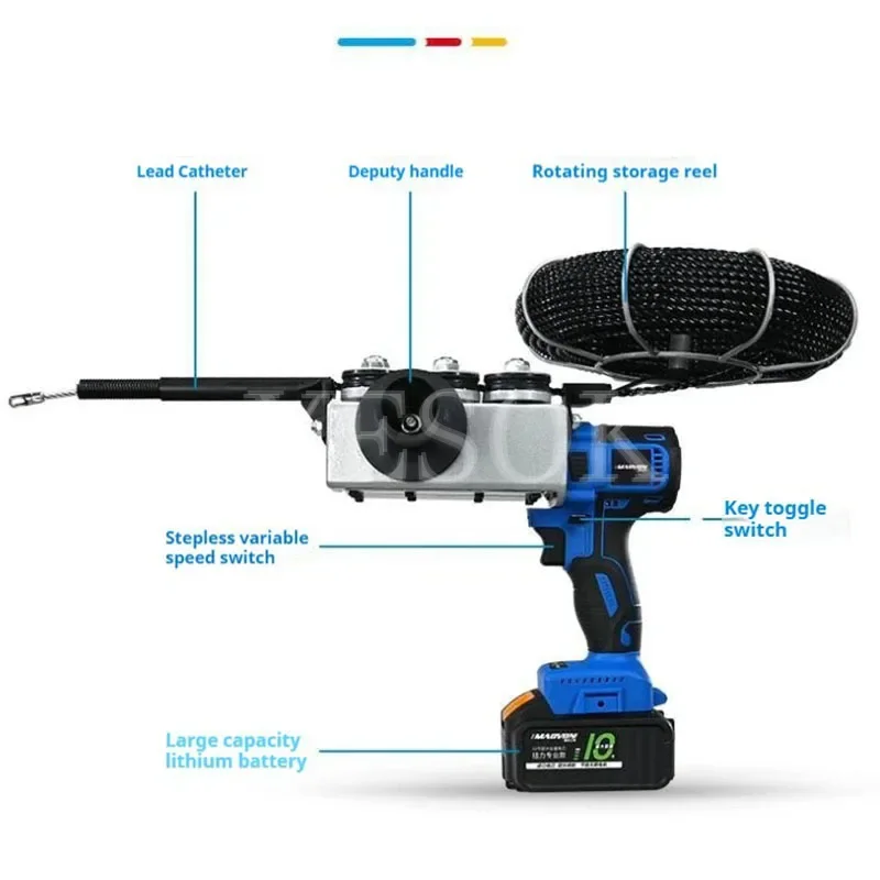 Rechargeable Brushless Threading Machine Automatic Electric Puller Through Wall  Lithium Battery  Threader
