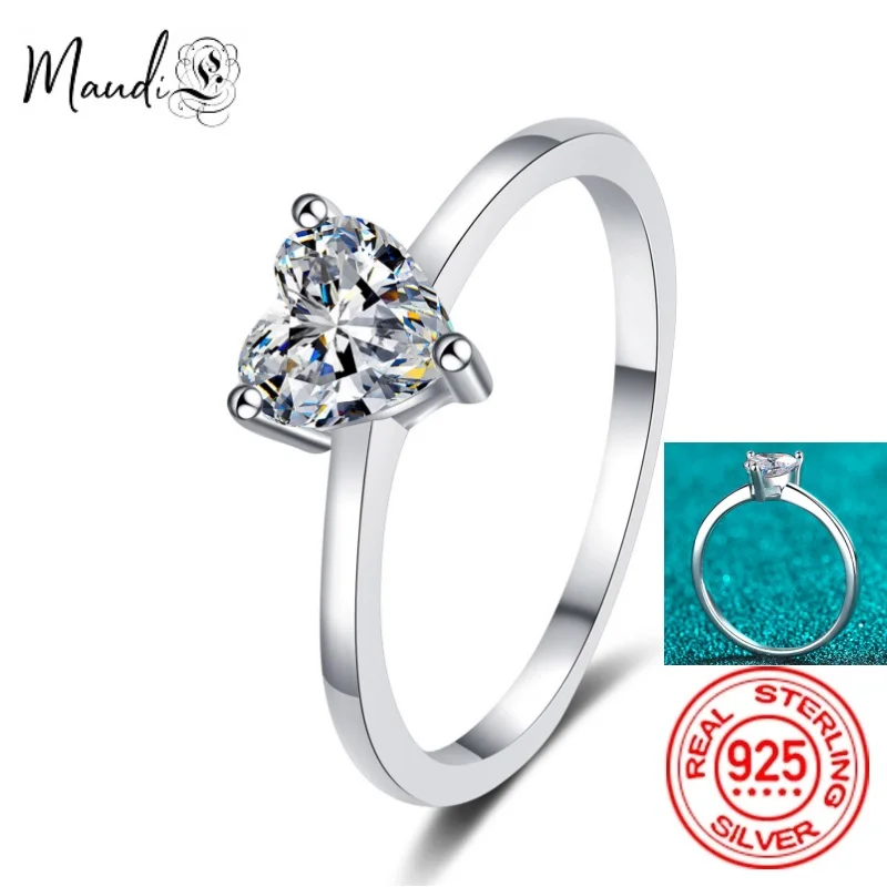 

Maudie 0.5 Carat Heart Cut Moissanite Diamond Solitaire Engagement Wedding Ring 925 sterling silver turquoise rings for women