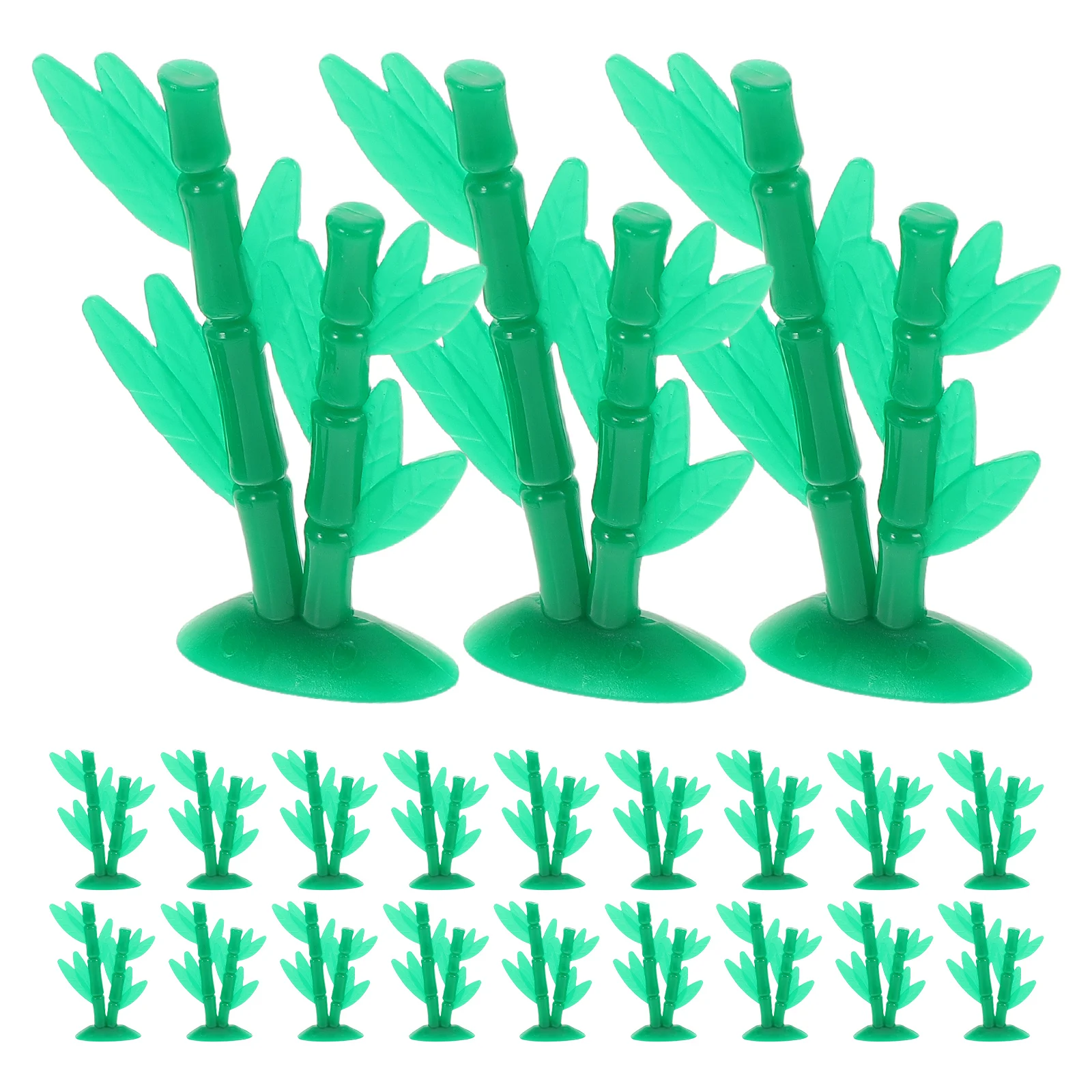 

50pcs Miniature Bamboo Trees Realistic Plastic Decorative Models For Micro Landscape Home Sand Table Outdoor Emerald Green