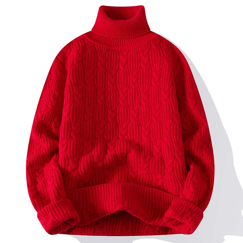 

Men's Casual Thiened Knitted Sweater Autumn Winter Faionable Versatile Yarn Top Loose Fit Soft Polyester Long Sve Warm