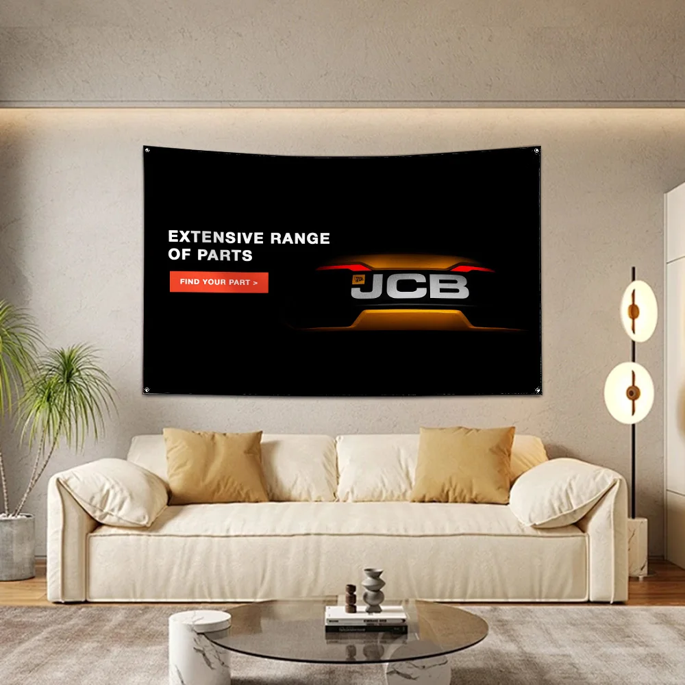 3x5 Ft Excavator J-Jcb Flag Polyester Digital Printing Banner For Garage or Out door Decoration