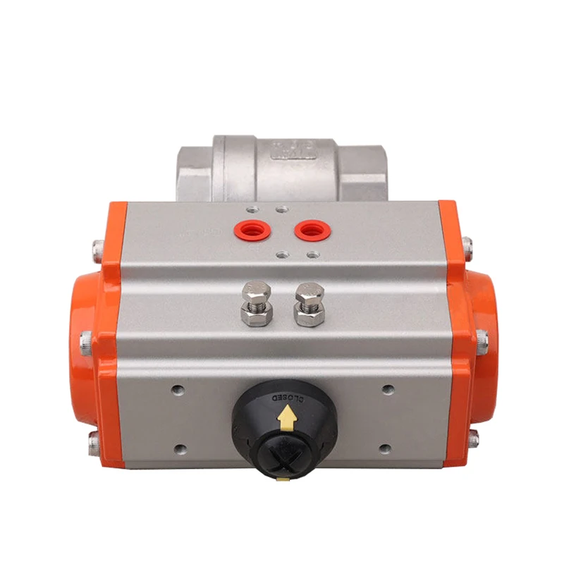 DN15 DN20 DN25 DN32 DN50 304 Edelstahl Pneumatisches Kugelventil 2-Wege Innengewinde Pneumatische Kugelventile mit AT-Aktuator – Detail 5