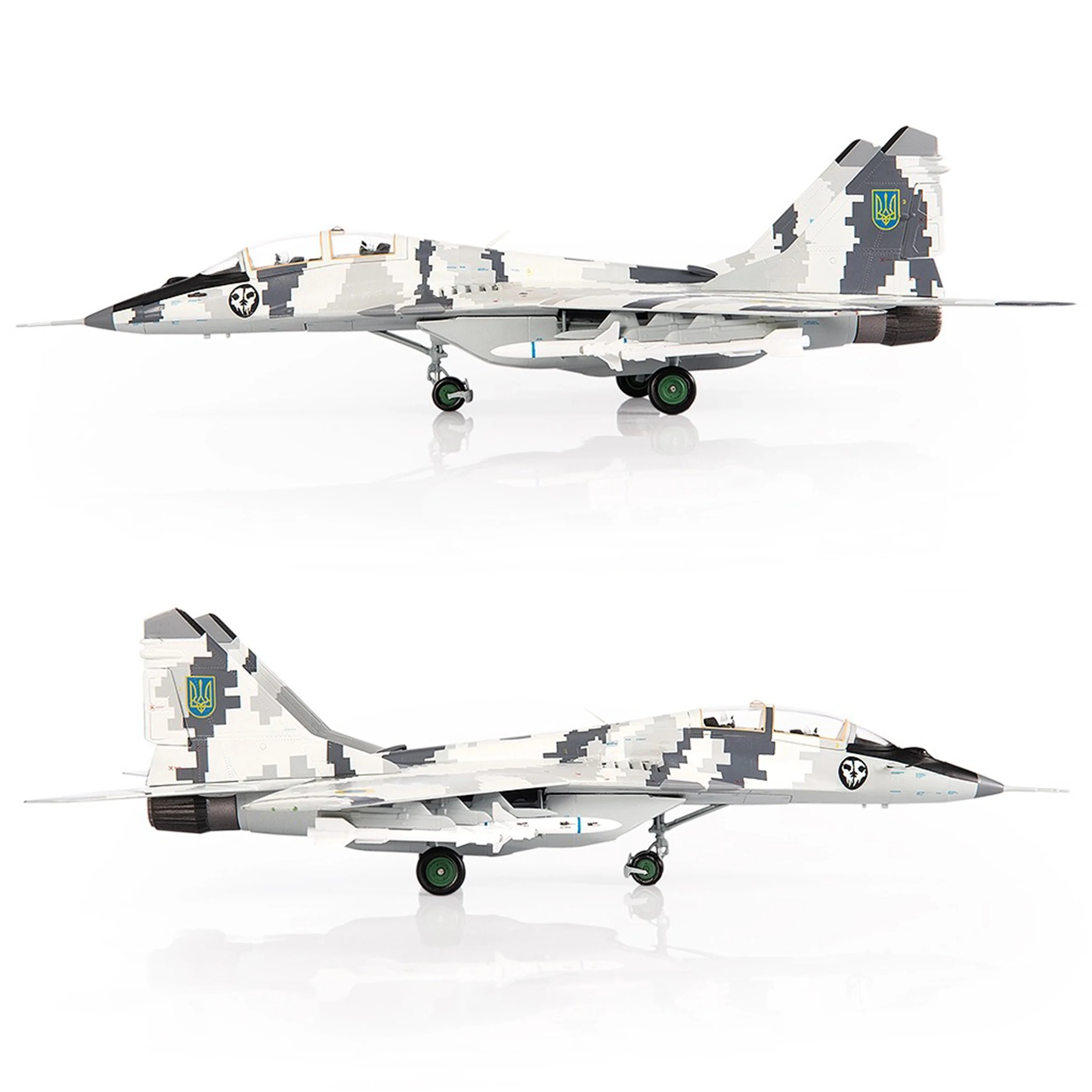 1/72 JCW Ukraine Twin Seat MIG-29 MIG29 Fighter Model Digital Camo Alloy Collection Model