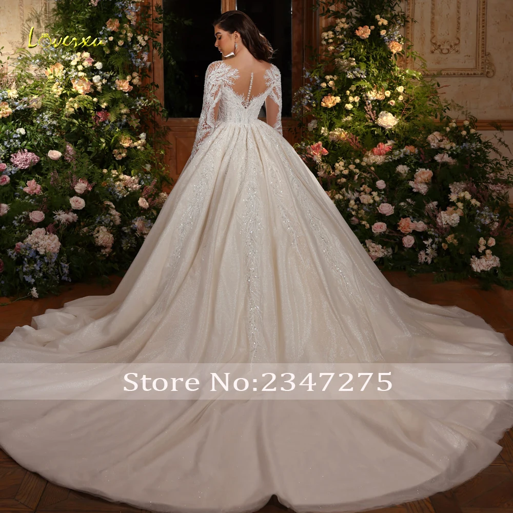 Loverxu A-Line Vintage Wedding Dresses 2024 Scalloped Long Sleeve Vestido De Novia Appliques Embroidery Charming Robe De Mariee