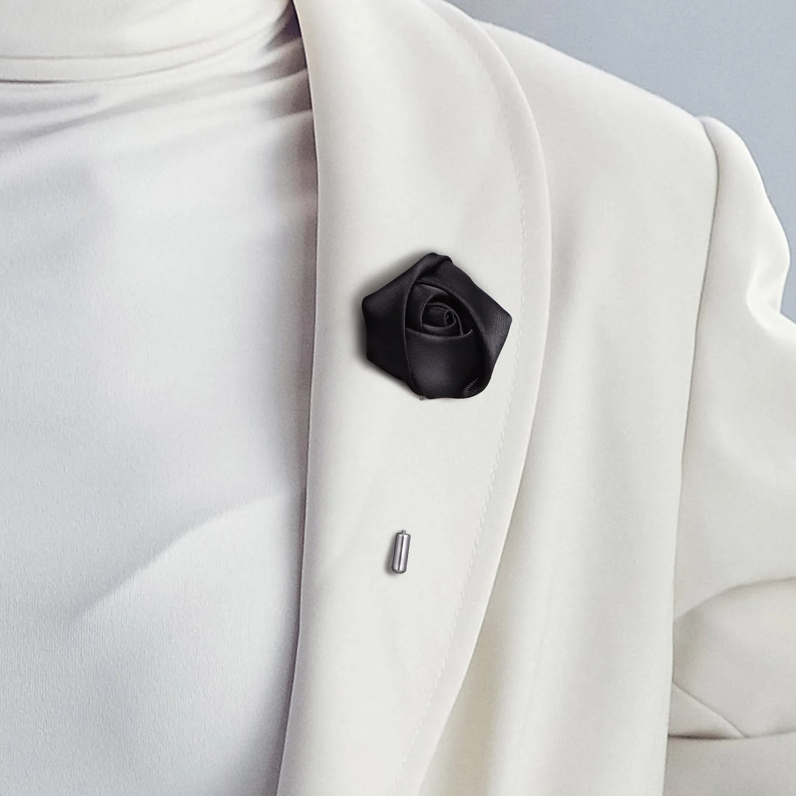 4 szt. Męskie przypinki do klapy w kształcie róży, broszki do garnituru, modne metalowe przypinki do kołnierzyka na ślub, biznesowy obiad, do biura, dla zawodu