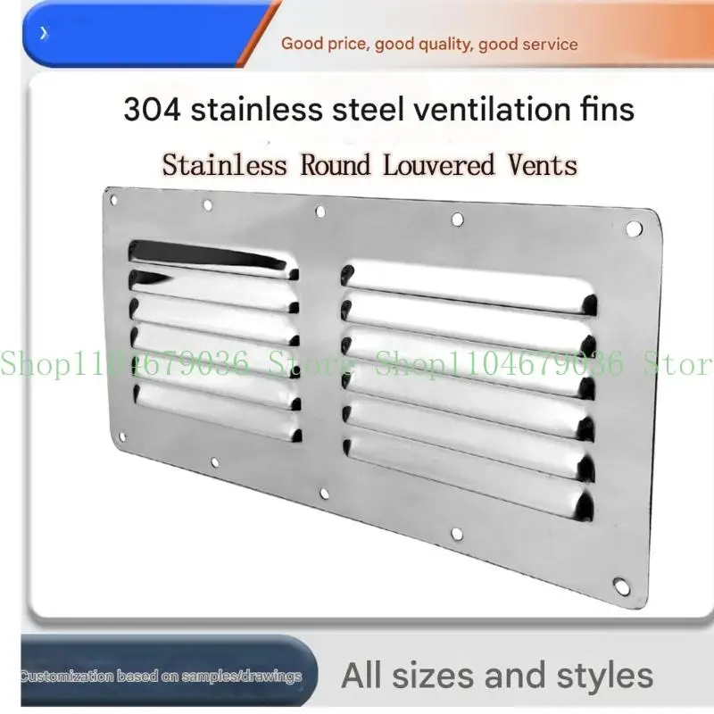 652F Standar Double Hole Marine Ventilation Cover Louvered Stainless Steel Louver for Efficient Flows In Harsh Conditions