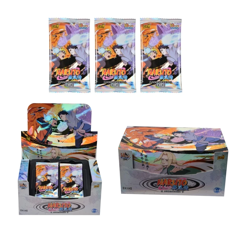 Hot Set KAYOU Genuine Original Box Naruto Anime Characters Collection Card Classical Battle Game Children\'s Gifts Ninja Realm