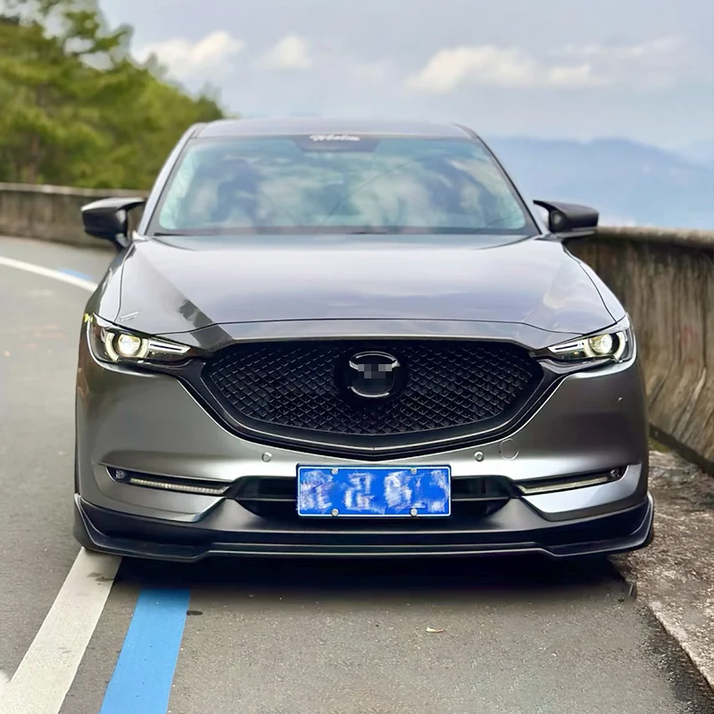 For 2017-2020 Mazda CX5 CX-5 Front Bumper Car Grille Trim Strip Full Star Racing Grills Cover Refit Body Kit Styling Accessories view 3