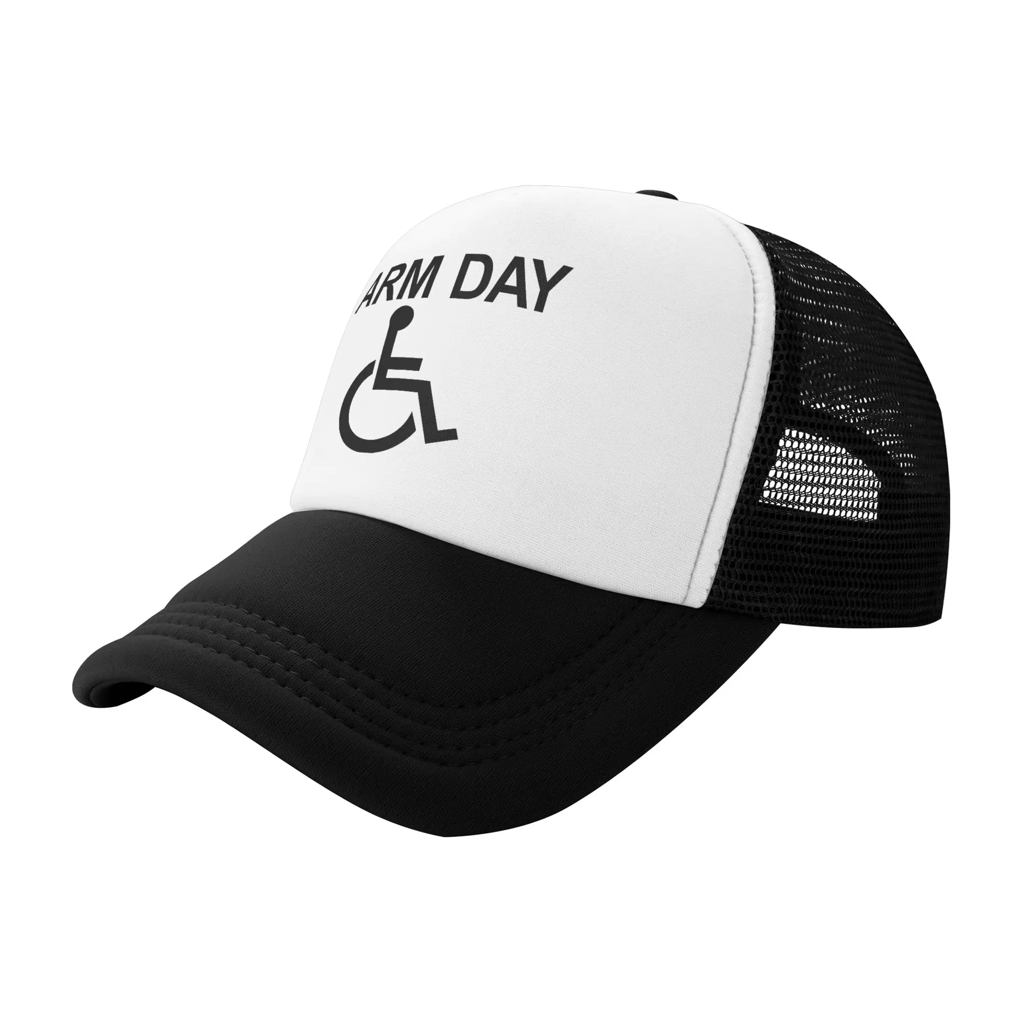 Handicapped Arm Day Leg Day Mesh Baseball Cap Unisex  Sun Hats  Hats Adjustable Snapback Caps Sports Cap Summer Trucker Cap