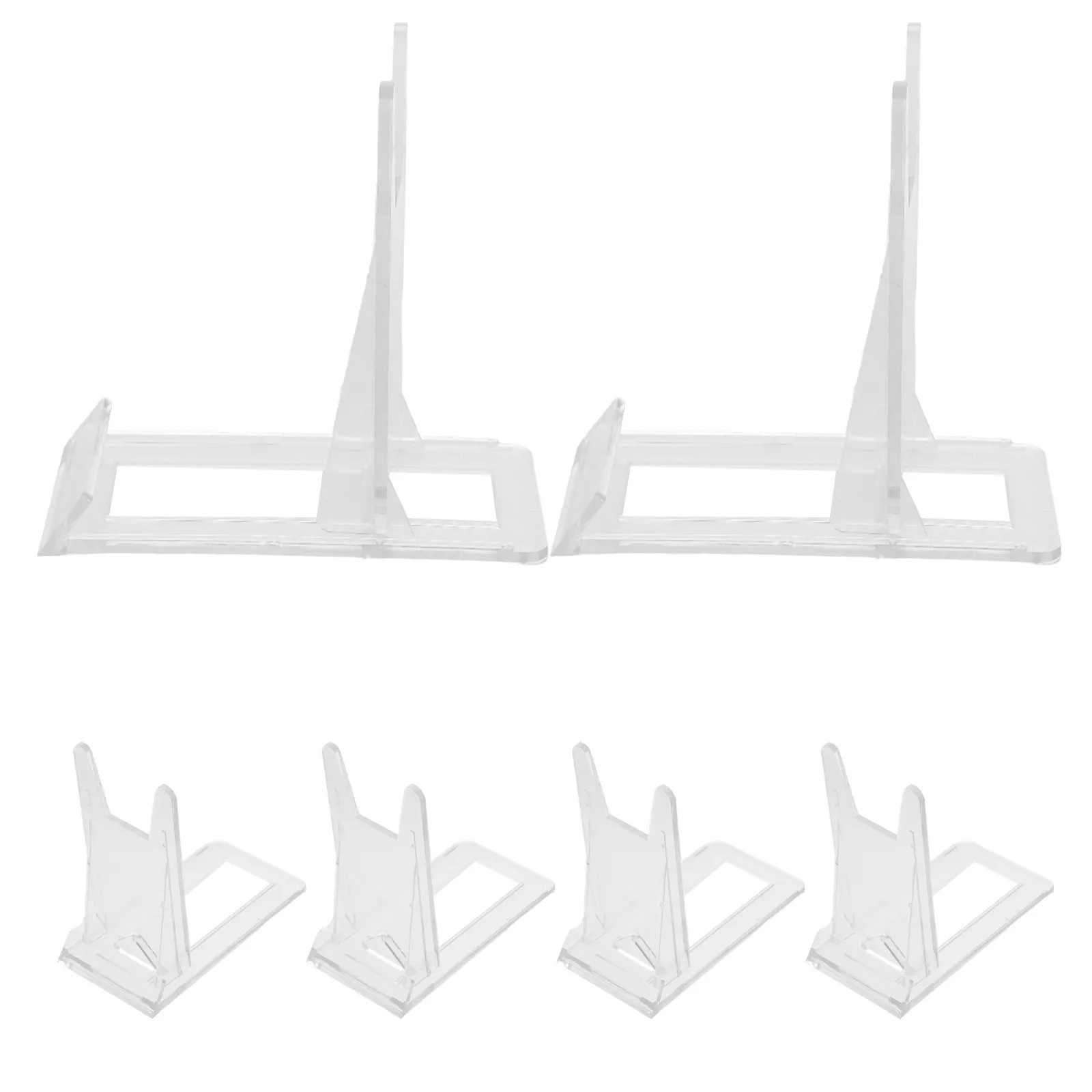 6Pcs Acrylic Display Stands Clear Plate Holders Multi-Functional Picture Frame Holder Handbag Display Rack Home Decor