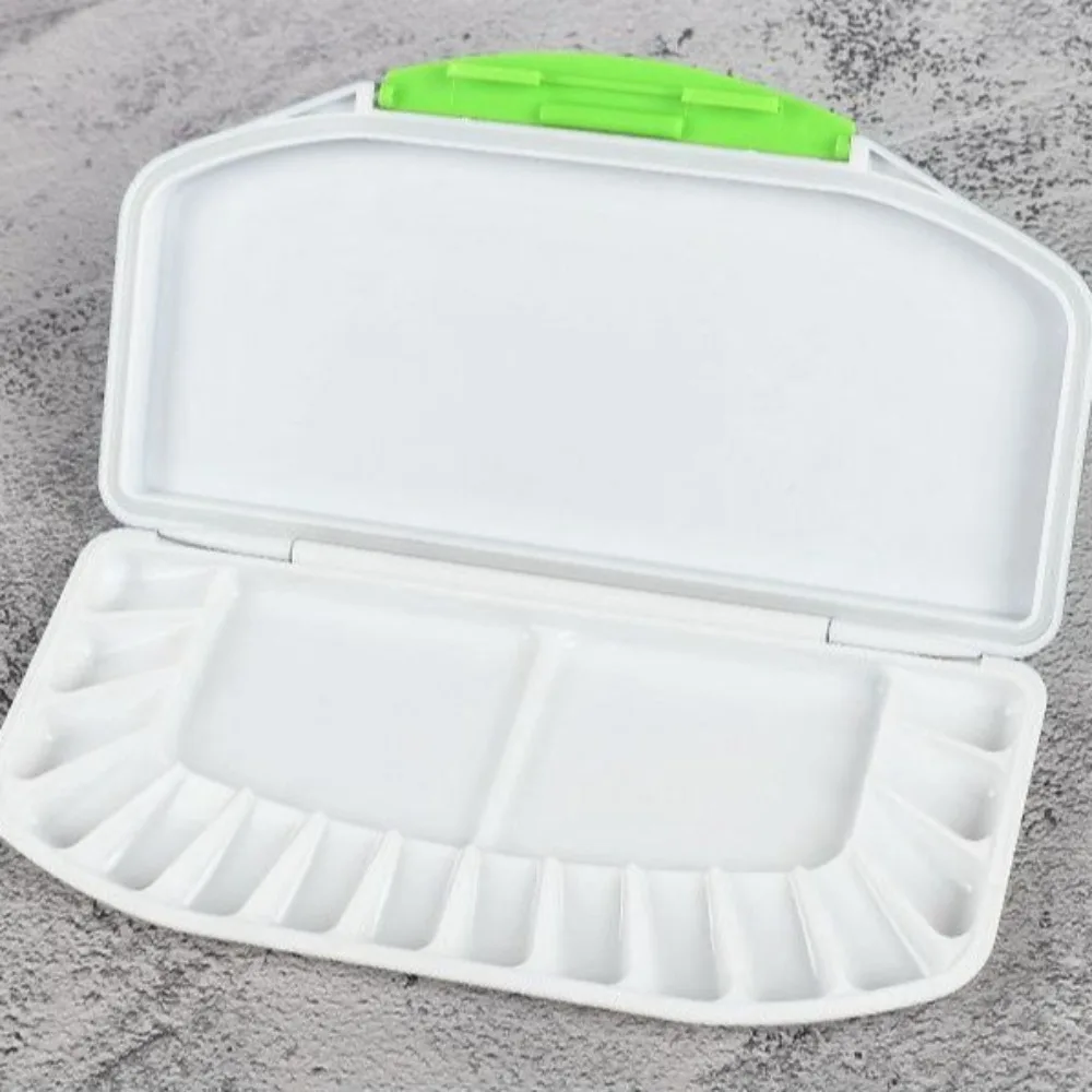 Easy Clean 16-Well Watercolor Palette Leak-proof Artist Grade Folding Paint Box Lightweight Drawing Tool Studio Use