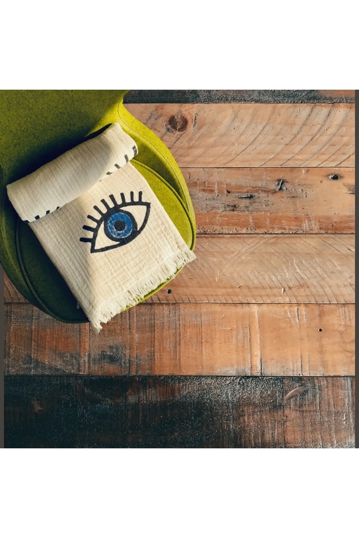 Stone print blue eye patterned beach towel/pashtemal 90x180 Cm % cotton