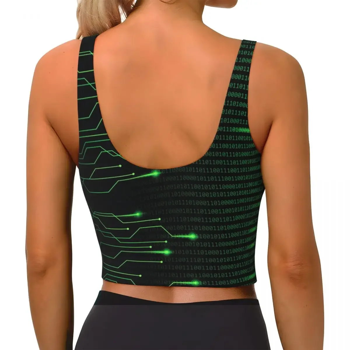 Custom Binary Code Inside Throw Blanket And Lightweight Fleece Women Sports Bra High Impact Vest Gym Workout Yoga Crop Tank Tops