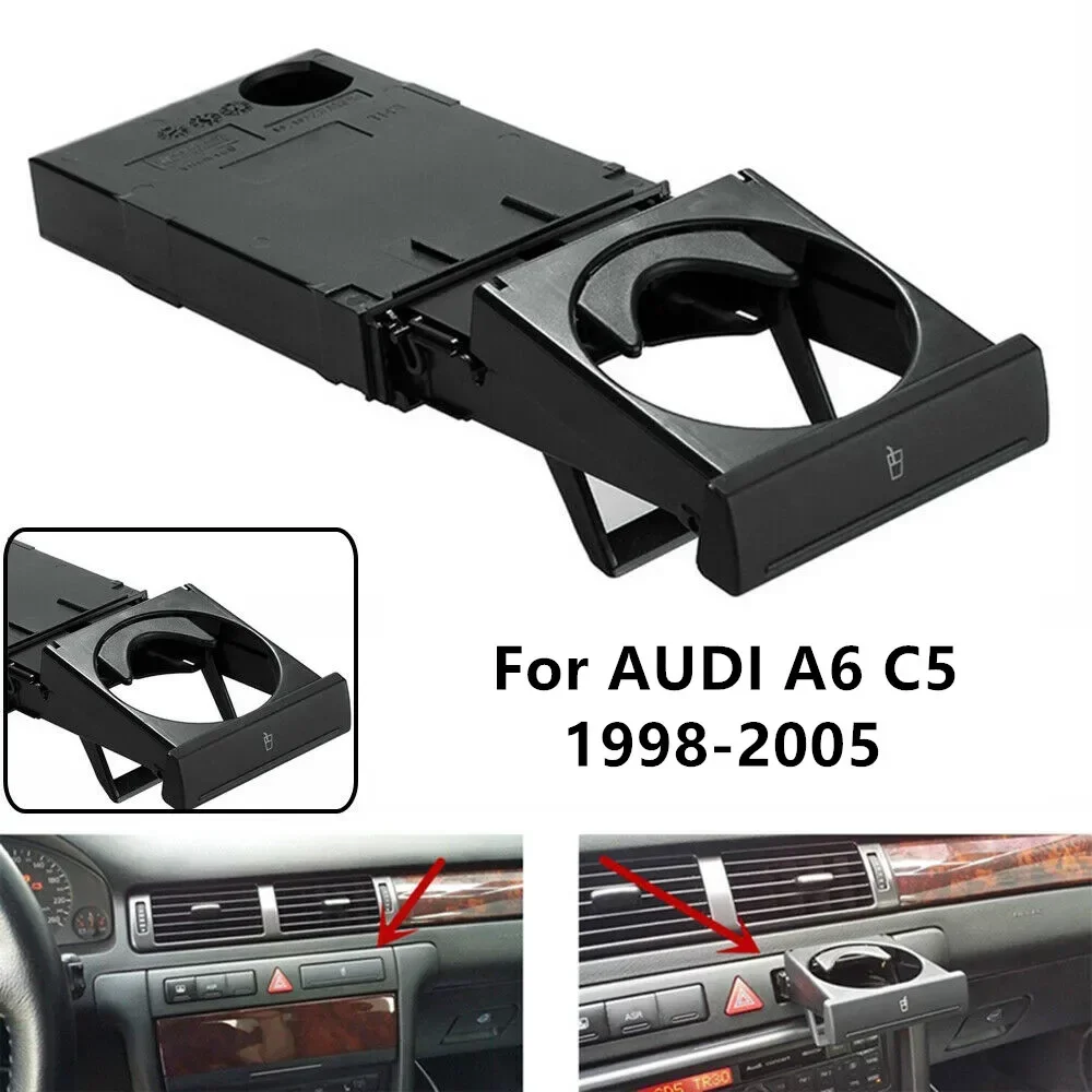 Car Cup Rack Robust Black Stretching Cup Rack Car Drink Holder For Audi A6 C5 1998-2005 4B0862534D