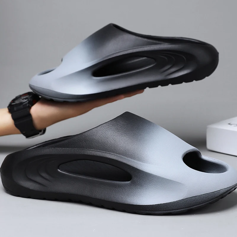 Shevalues Unisex Sports Sandals Non-slip Beach Slides Fashion Thick Bottom EVA Slides Soft Sole MenSlippers Summer Male Sandals