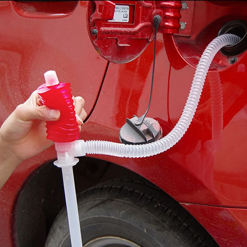 Car Truck Hand Pump Fuel Oil Gasoline Diesel Transfer Sucker Manual  fuel pump Siphon Suction Water  fuel transfer pump， Funnel