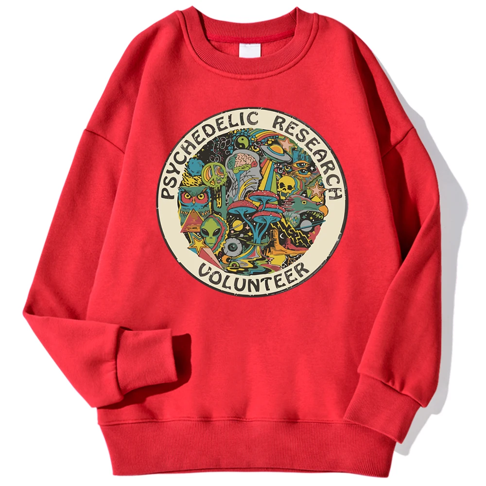 Psychedelic Research Volunteer Colourful Printing Men\'S Sweatshirt Autumn Fleece Hoody Street Fashion Pullover Loose Warm Tops