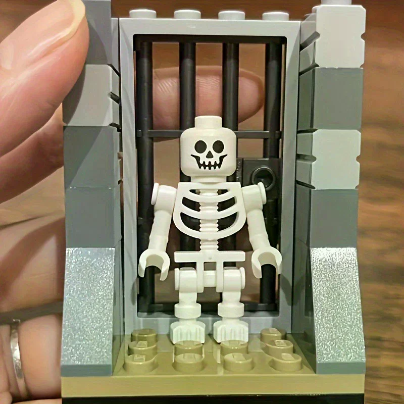 12pcs/set Skeleton Soldiers Building Blocks Halloween Figures Mini Building Blocks Bone People  Skeleton Corps