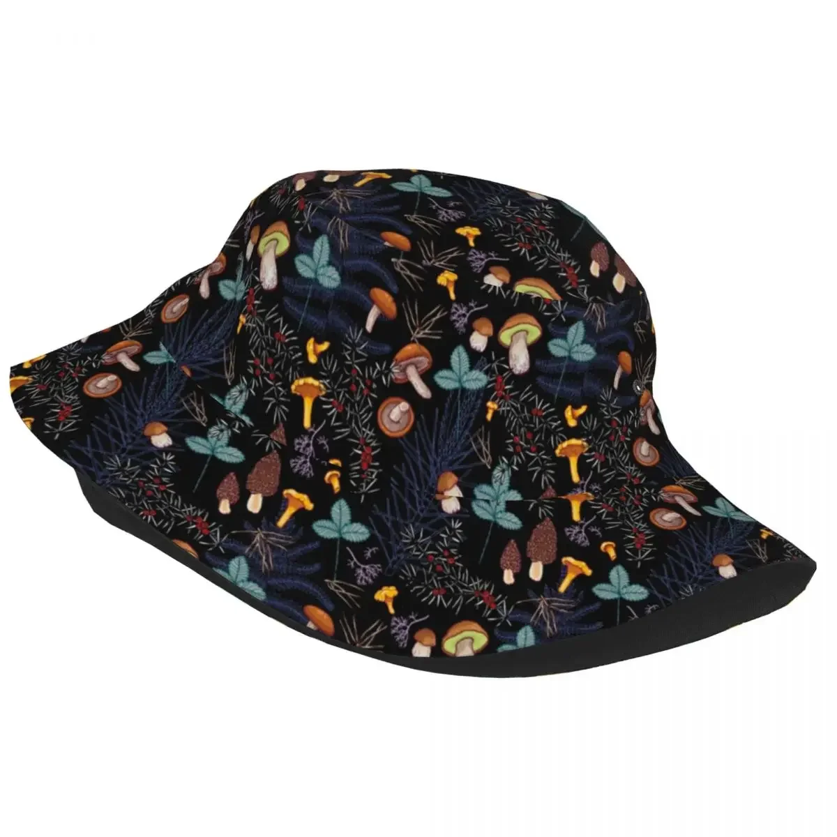 Dark Wild Forest Mushrooms Bucket Hats Summer Travel Headwear Merch Fishing Cap for Outdoor Women Boonie Hat Lightweight