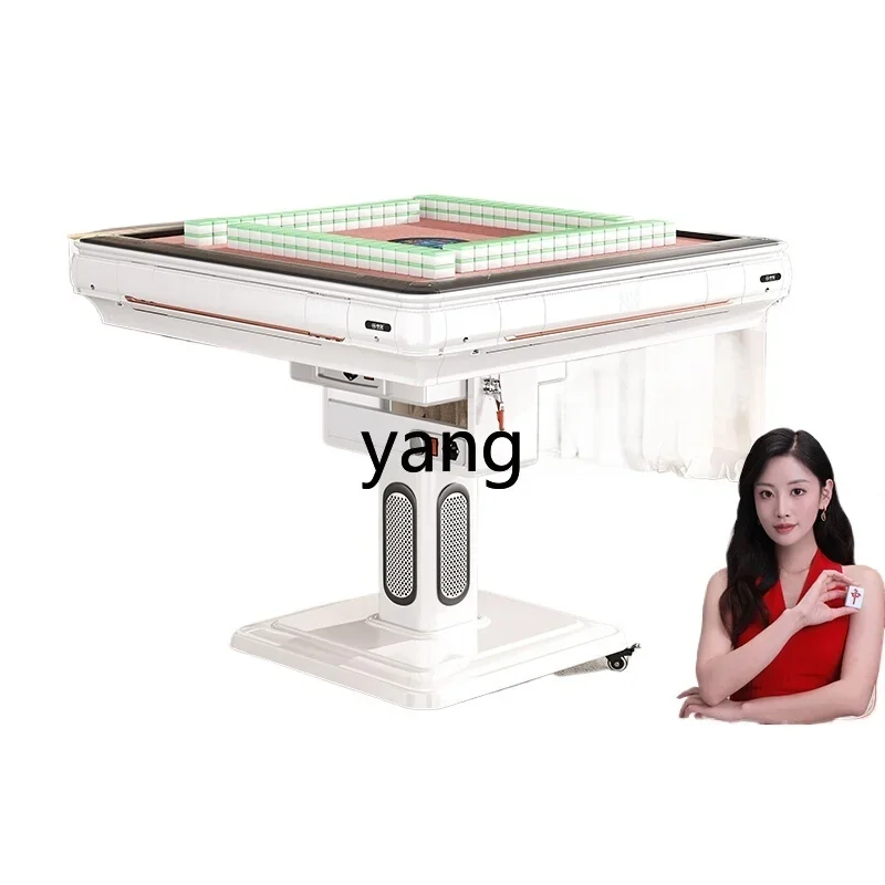 

ZL pink mahjong machine automatic household folding heating dining table dual-purpose silent