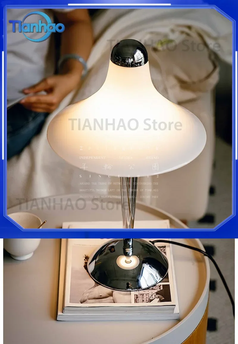 Speaker Lampshade Series Desk Lamp for Bedroom Bedside Glass Study Living Room Light Luxury Simple Atmosphere Lamp