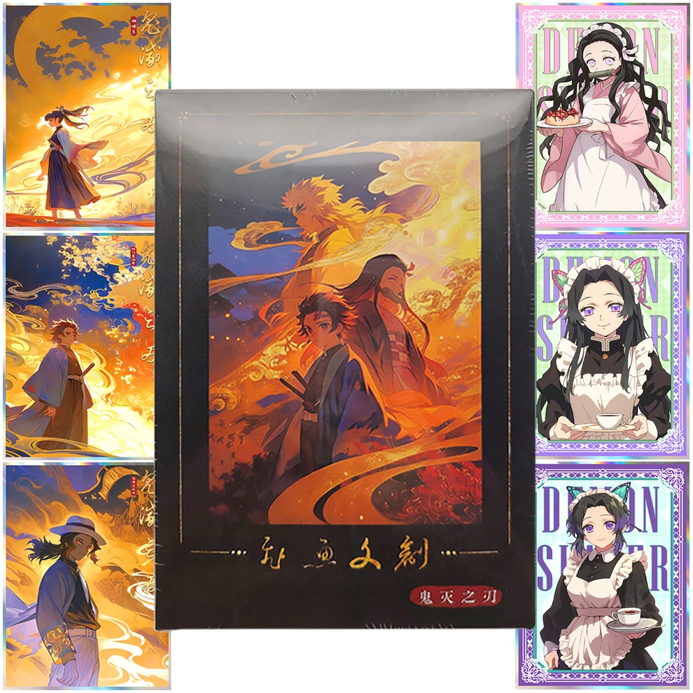 

Demon Slayer Collection Card Japanese Hot Blooded Fantasy Anime Creative Peripheral Toy Colored Paper Card Boy Girl Hobbies Gift